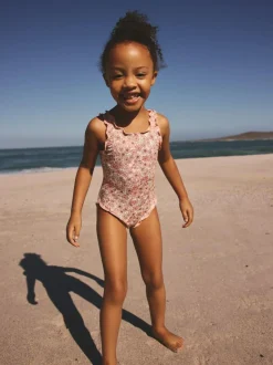 Next Lettuce Edge Swimsuit (3mths-7yrs) Coral Pink Ditsy Floral Online