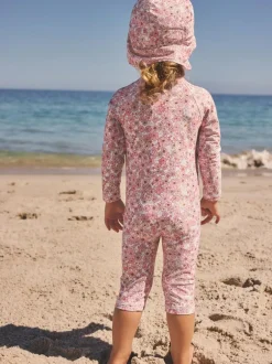Next Swim Legionnaire Hat (3mths-10yrs) Coral Pink Ditsy Floral Print Clearance