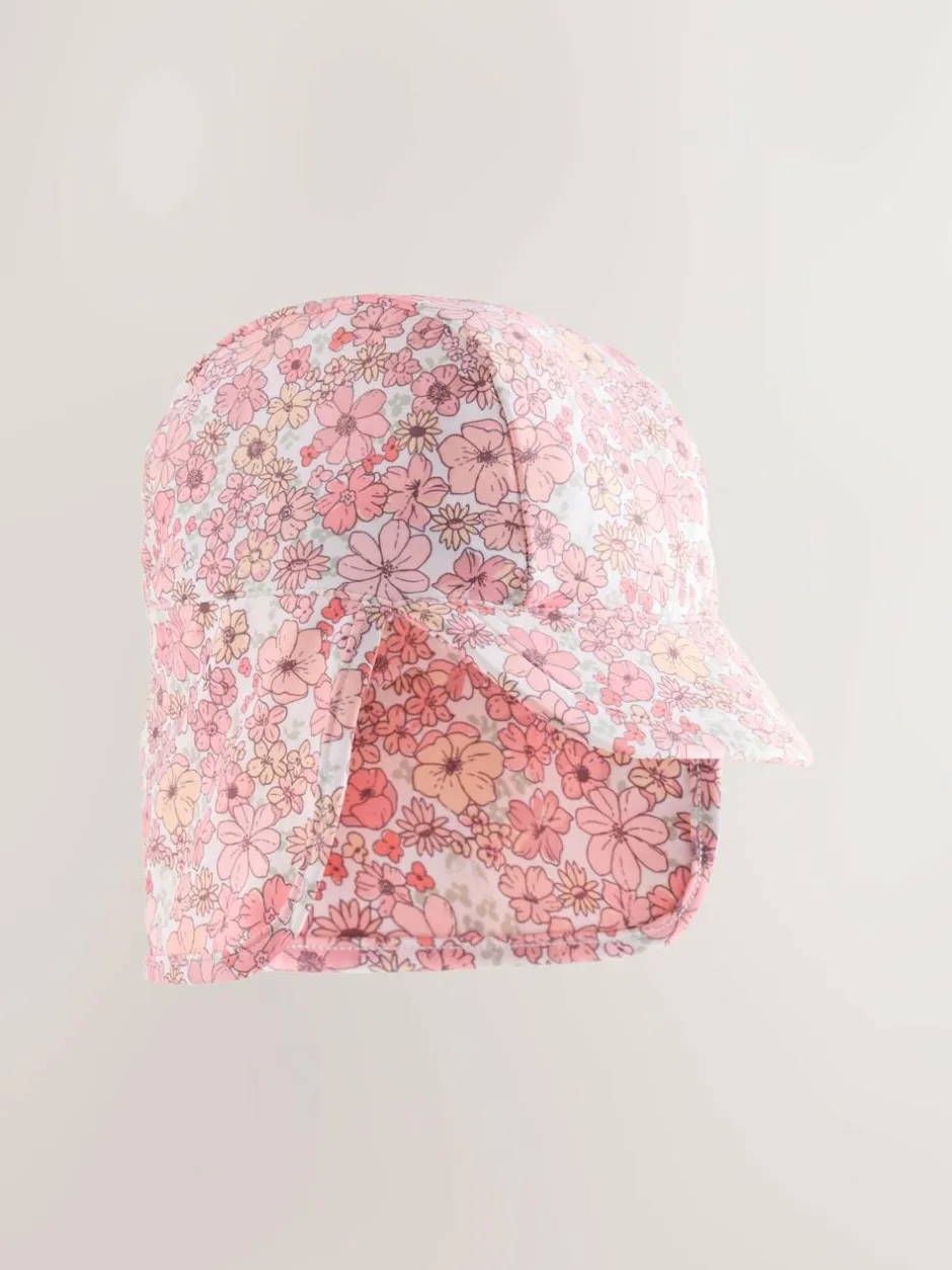Next Swim Legionnaire Hat (3mths-10yrs) Coral Pink Ditsy Floral Print Clearance