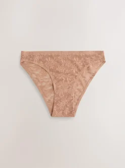 Next High Leg All-Over Lace No VPL Knickers 3 Pack Coral Pink Online