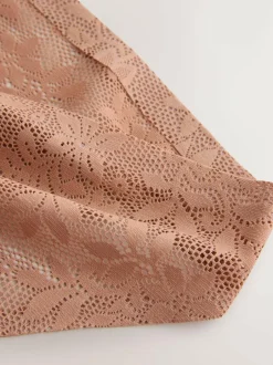 Next High Leg All-Over Lace No VPL Knickers 3 Pack Coral Pink Online