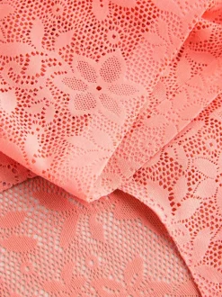 Next Midi All-Over Lace No VPL Knickers 3 Pack Coral Pink Hot