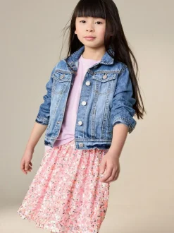 Next Sequin Skirt (3-16yrs) Coral Pink Best