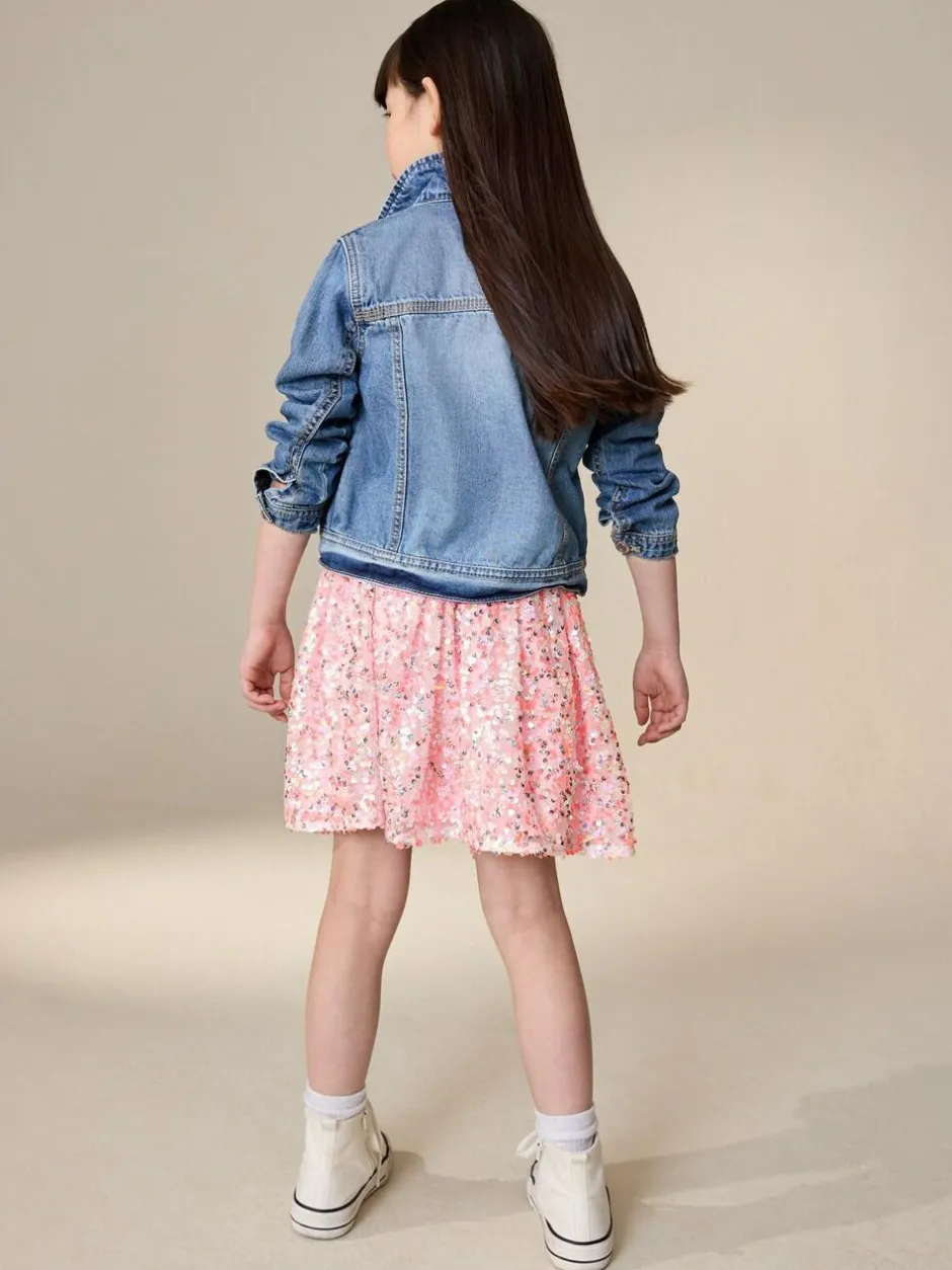 Next Sequin Skirt (3-16yrs) Coral Pink Best
