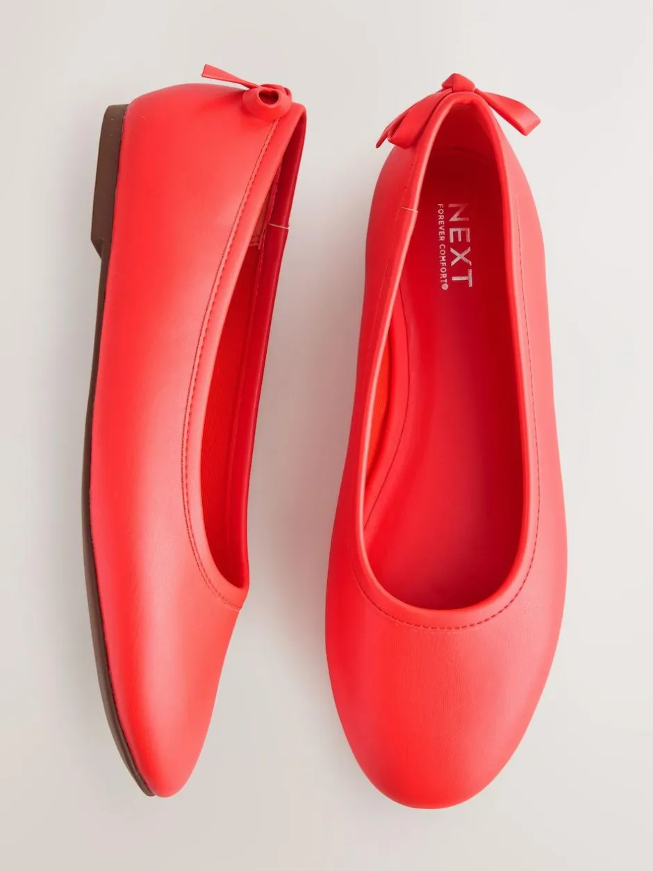 Next Standard/Wide Fit Ballerina Shoes Coral Clearance
