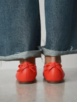 Next Standard/Wide Fit Ballerina Shoes Coral Clearance