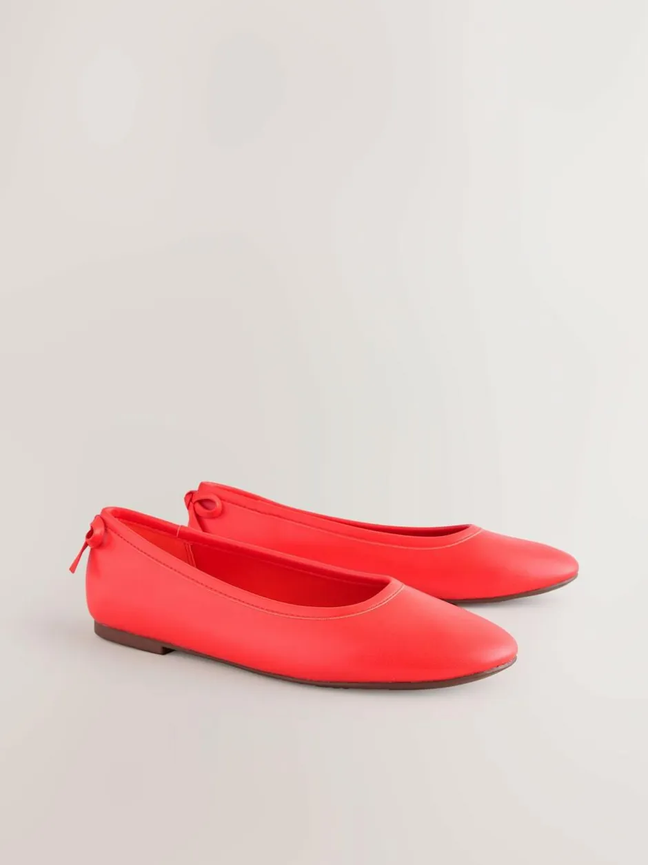 Next Standard/Wide Fit Ballerina Shoes Coral Clearance