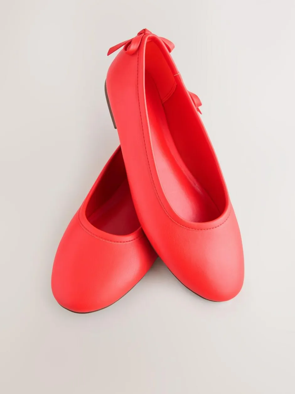 Next Standard/Wide Fit Ballerina Shoes Coral Clearance