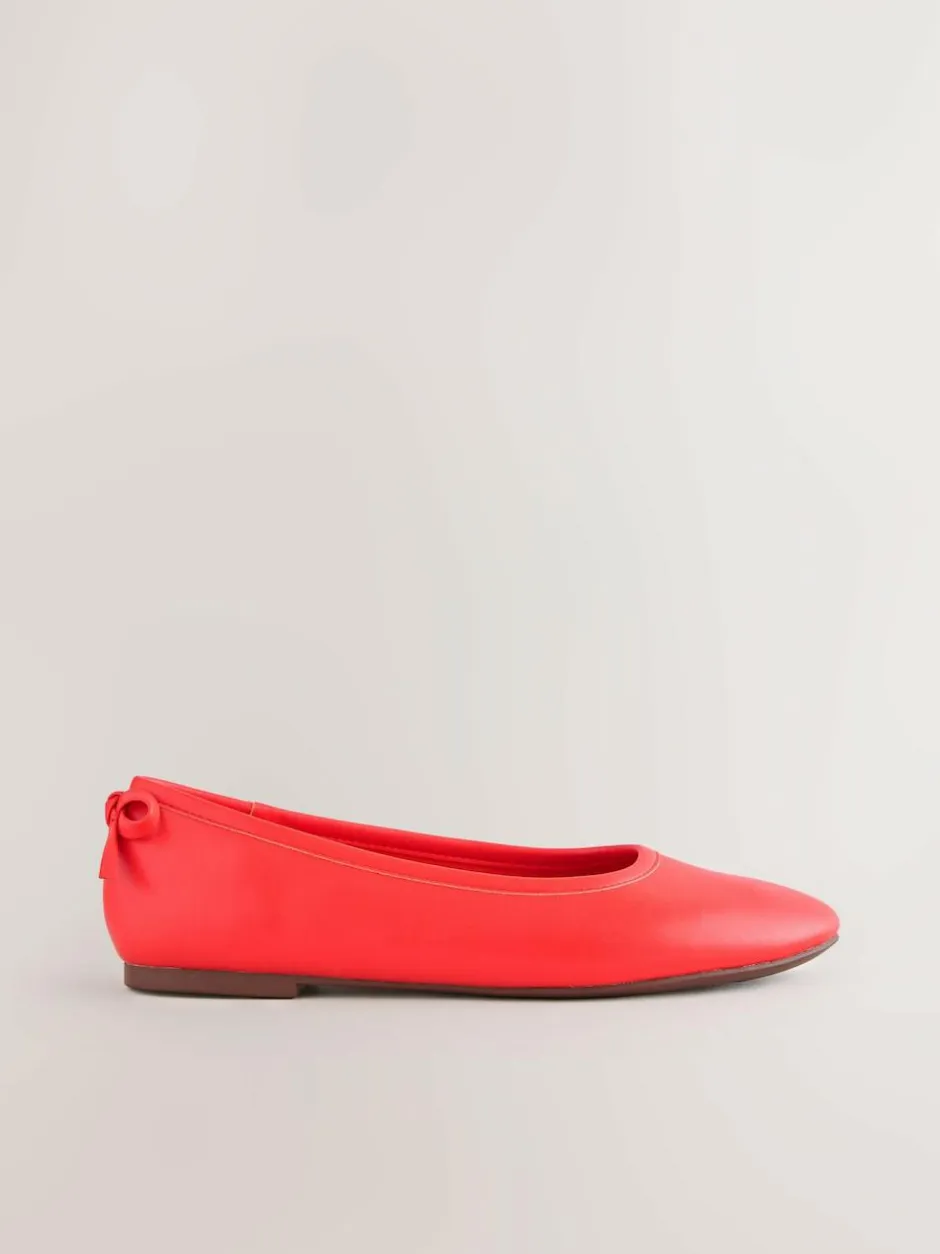 Next Standard/Wide Fit Ballerina Shoes Coral Clearance