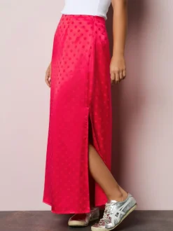 Next Jacquard Polka Dot Satin Skirt Coral/Pink Best