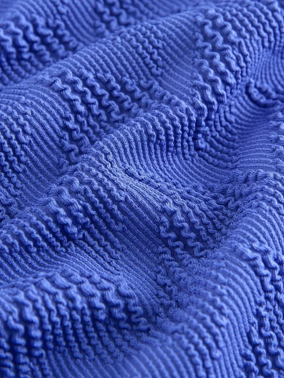 Next Cornflower Blue Textured Scoop Neck Tummy Control Swimsuit Outlet