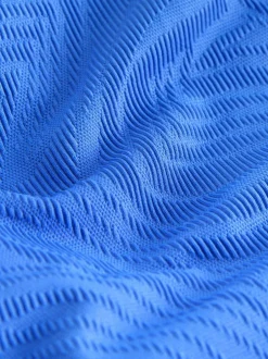 Next Cornflower Blue Textured High Neck Tummy Control Swimsuit Best