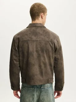 Cotton On Grey Cropped Faux Suede Harrington Jacket Best