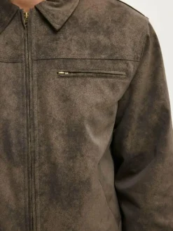 Cotton On Grey Cropped Faux Suede Harrington Jacket Best
