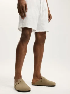 Cotton On Closed Toe Buckle Slide Shoes Natural Best