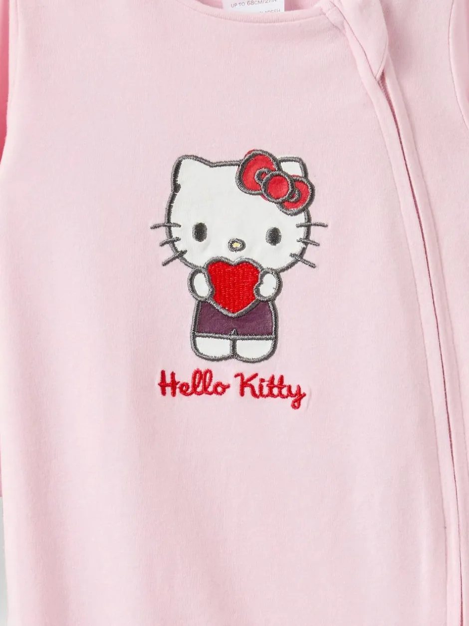 Cotton On Hello Kitty Long Sleeve Zip Romper Pink Hot