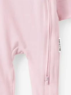 Cotton On Hello Kitty Long Sleeve Zip Romper Pink Hot