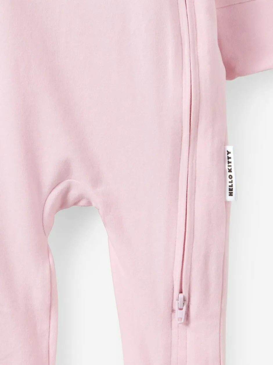 Cotton On Hello Kitty Long Sleeve Zip Romper Pink Hot