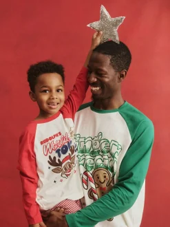 Cotton On Adult Matching Family Christmas Raglan Long Sleeve Pyjamas Set Red Best