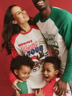 Cotton On Adult Matching Family Christmas Raglan Long Sleeve Pyjamas Set Red Best
