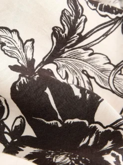 Next Sleeveless Column A-Line Maxi Dress Cream and Black Floral Print Sale