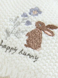 Next Cream Baby Embroidered Bunny Character Hat (0mths-2yrs) New