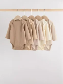 Next Cream Baby Long Sleeve Bodysuits 5 Pack Hot