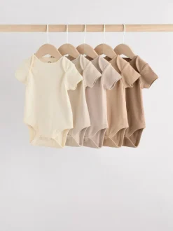 Next Cream Baby Short Sleeve Bodysuits 5 Pack Hot