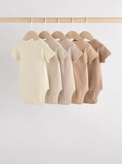 Next Cream Baby Short Sleeve Bodysuits 5 Pack Hot