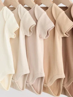 Next Cream Baby Short Sleeve Bodysuits 5 Pack Hot