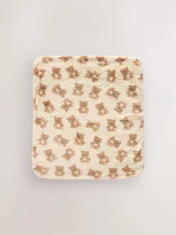 Next Fleece Baby Blanket Cream Bear Hot