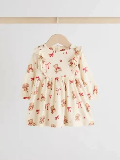 Next Baby Jersey Dresses 2 Pack (0mths-2yrs) Cream Bear/ Red Cherry Gingham Online