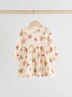 Next Baby Jersey Dresses 2 Pack (0mths-2yrs) Cream Bear/ Red Cherry Gingham Online