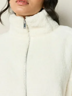 Next Cream Borg Half Zip Fleece Best