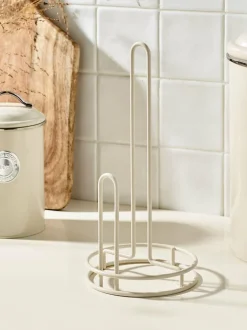Next Bronx Wire Kitchen Roll Holder Cream New