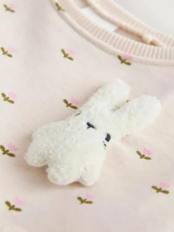 Next Cream Bunny Mesh Skirt Sweat Dress (3mths-7yrs) Sale
