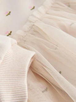 Next Cream Bunny Mesh Skirt Sweat Dress (3mths-7yrs) Sale