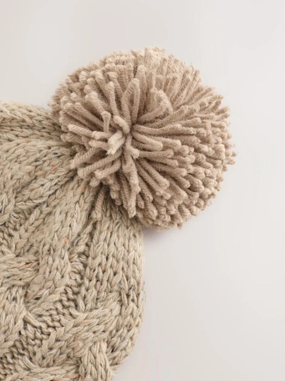 Next Cream Cable Knit Pom Hat (1-16yrs)