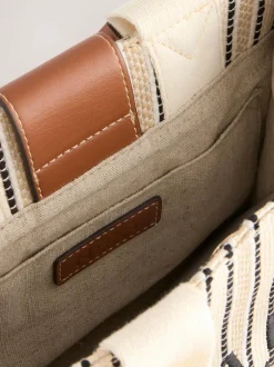 Next Cream Canvas Hand Held Bag Discount