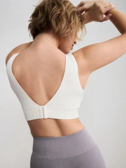 Next DD+ Supportive Seamless Ribbed NonWired Ultimate Comfort Bra Cream Outlet