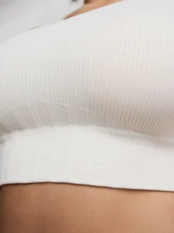 Next DD+ Supportive Seamless Ribbed NonWired Ultimate Comfort Bra Cream Outlet