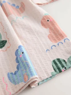 Next Long Sleeve Jersey Dress (3mths-7yrs) Cream Dinosaur Clearance