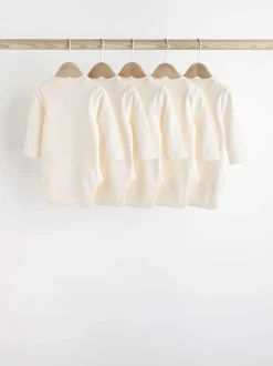Next Cream Essential Baby Long Sleeve Bodysuits 5 Pack Outlet