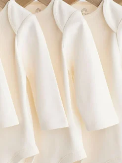 Next Cream Essential Baby Long Sleeve Bodysuits 5 Pack Outlet
