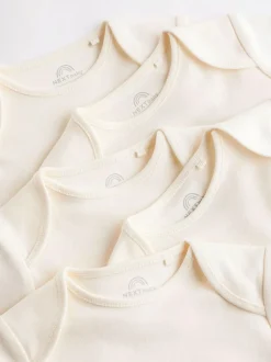Next Cream Essential Baby Long Sleeve Bodysuits 5 Pack Outlet