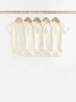 Next Cream Essential Baby Short Sleeve Bodysuits 5 Pack Hot