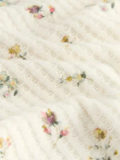 Next Cream Floral Cosy Waffle Long Sleeve Pyjamas Best