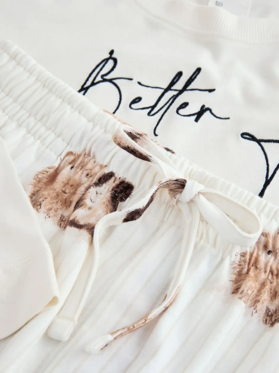 Next Cream Guinea Pig Short Pyjamas Set