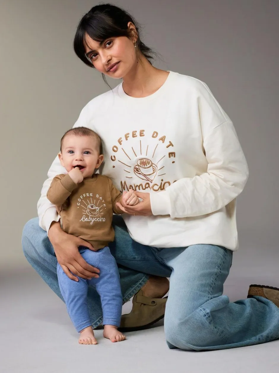 Next Maternity Mini Me Sweatshirt Set Cream Hot