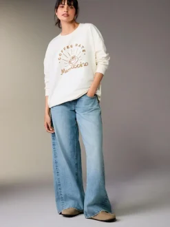 Next Maternity Mini Me Sweatshirt Set Cream Hot